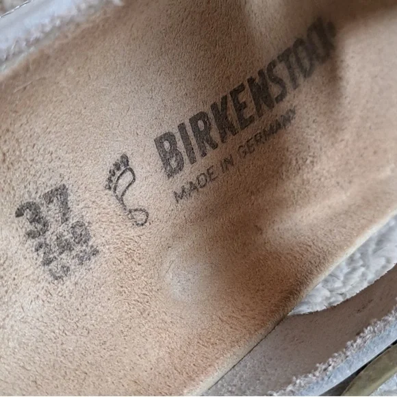 EUC Birkenstock Gizeh Floral White Leather Sandal. 3d Leather Flowers. EU37, Reg - Picture 6 of 12